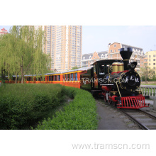 Amusement park rides outdoor steam track train